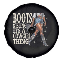 Funny African American Cowgirl Spare Tire Cover Boots And Bling It's A Cowgirl Thing