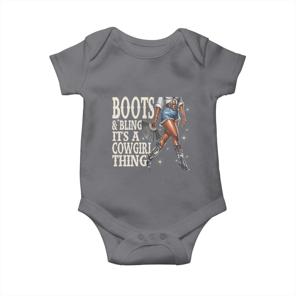 Funny African American Cowgirl Baby Onesie Boots And Bling It's A Cowgirl Thing