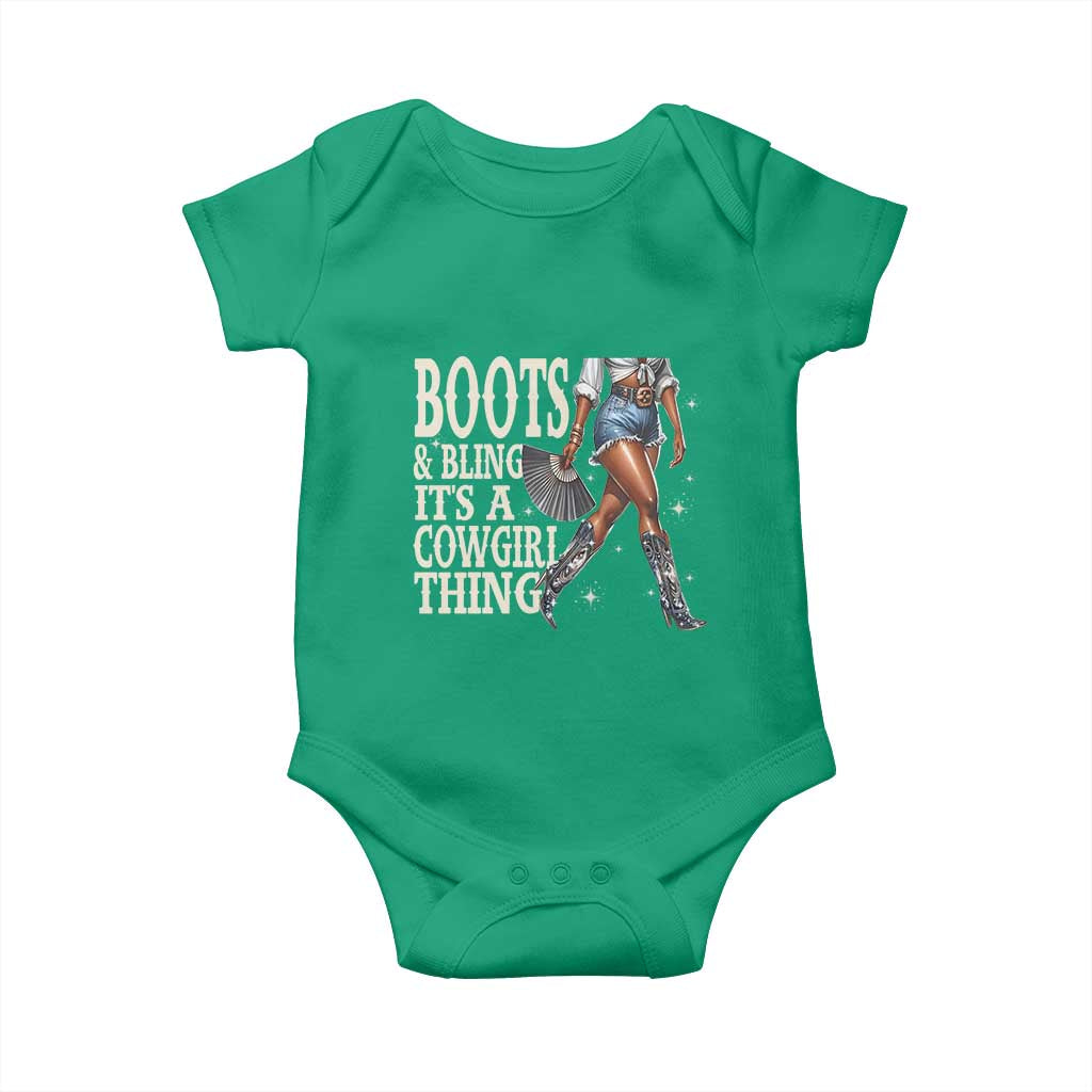 Funny African American Cowgirl Baby Onesie Boots And Bling It's A Cowgirl Thing
