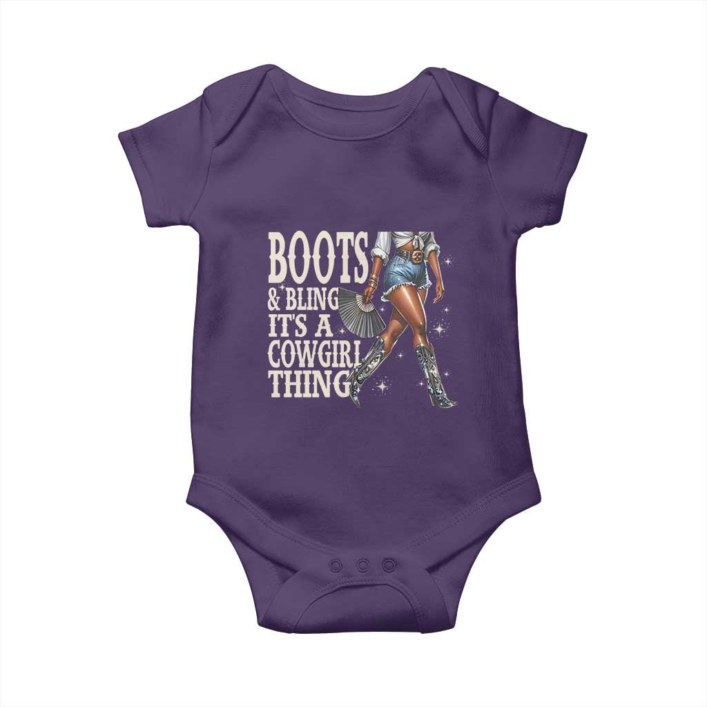 Funny African American Cowgirl Baby Onesie Boots And Bling It's A Cowgirl Thing