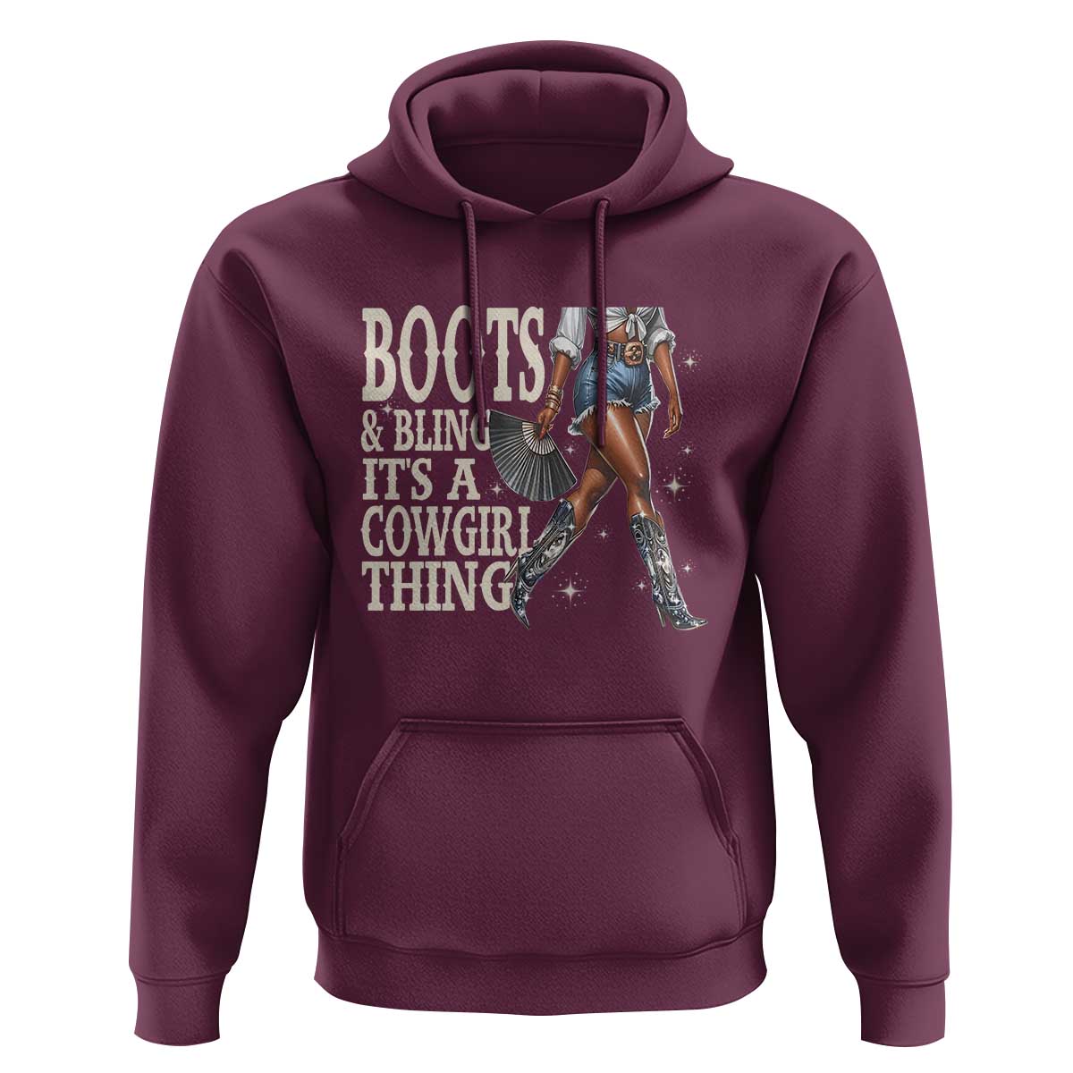 Funny African American Cowgirl Hoodie Boots And Bling It's A Cowgirl Thing