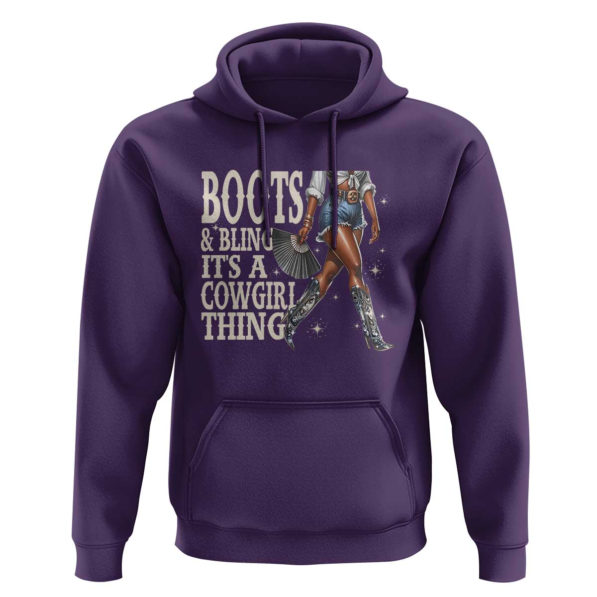 Funny African American Cowgirl Hoodie Boots And Bling It's A Cowgirl Thing