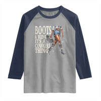 Funny African American Cowgirl Raglan Shirt Boots And Bling It's A Cowgirl Thing