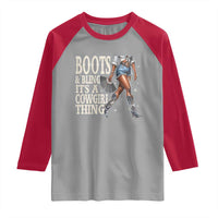 Funny African American Cowgirl Raglan Shirt Boots And Bling It's A Cowgirl Thing