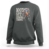 Funny African American Cowgirl Sweatshirt Boots And Bling It's A Cowgirl Thing