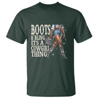 Funny African American Cowgirl T Shirt Boots And Bling It's A Cowgirl Thing