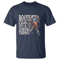 Funny African American Cowgirl T Shirt Boots And Bling It's A Cowgirl Thing
