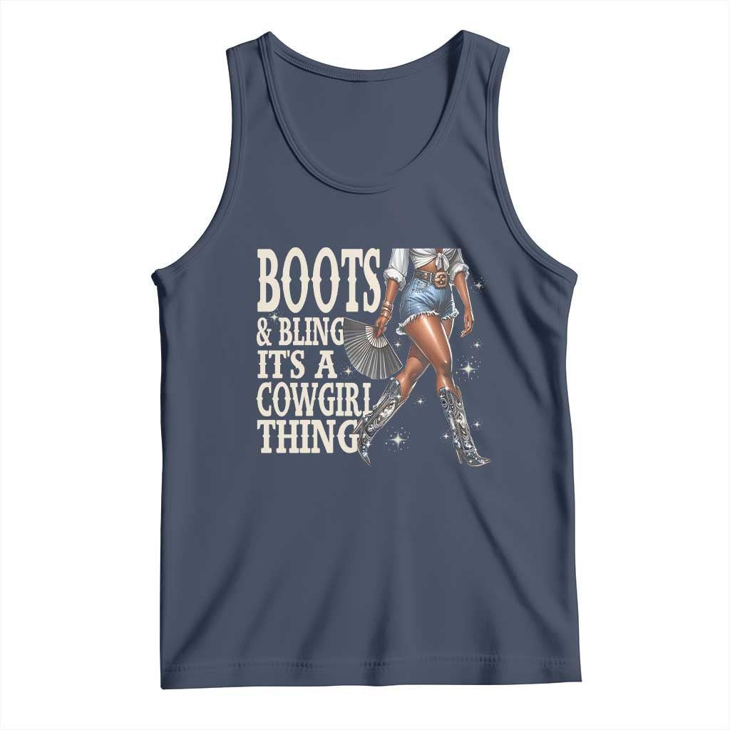 Funny African American Cowgirl Tank Top Boots And Bling It's A Cowgirl Thing