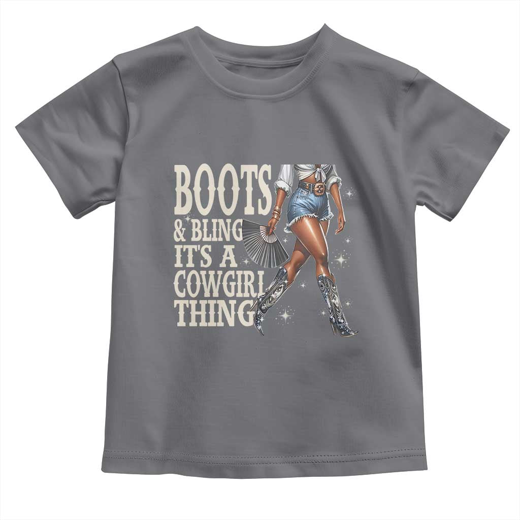 Funny African American Cowgirl Toddler T Shirt Boots And Bling It's A Cowgirl Thing