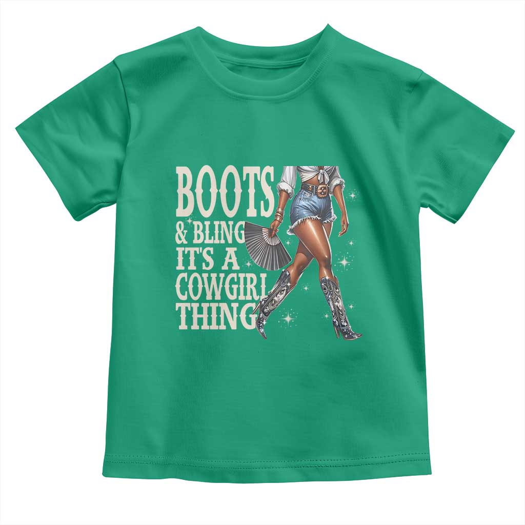 Funny African American Cowgirl Toddler T Shirt Boots And Bling It's A Cowgirl Thing