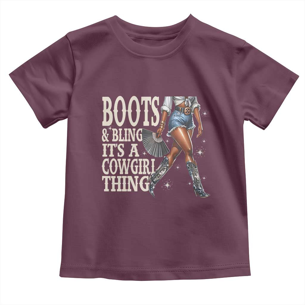 Funny African American Cowgirl Toddler T Shirt Boots And Bling It's A Cowgirl Thing