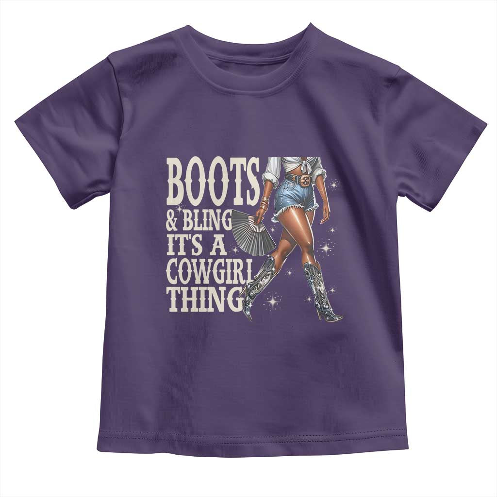 Funny African American Cowgirl Toddler T Shirt Boots And Bling It's A Cowgirl Thing