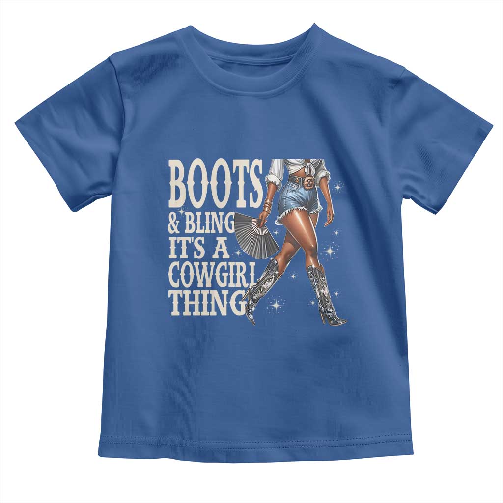 Funny African American Cowgirl Toddler T Shirt Boots And Bling It's A Cowgirl Thing