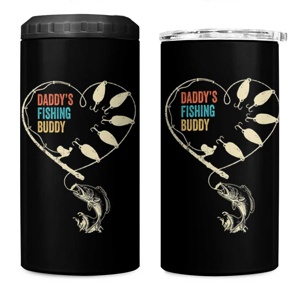 Funny Daddys Fishing Buddy 4 in 1 Can Cooler Tumbler Fisherman Dad Son Daughter