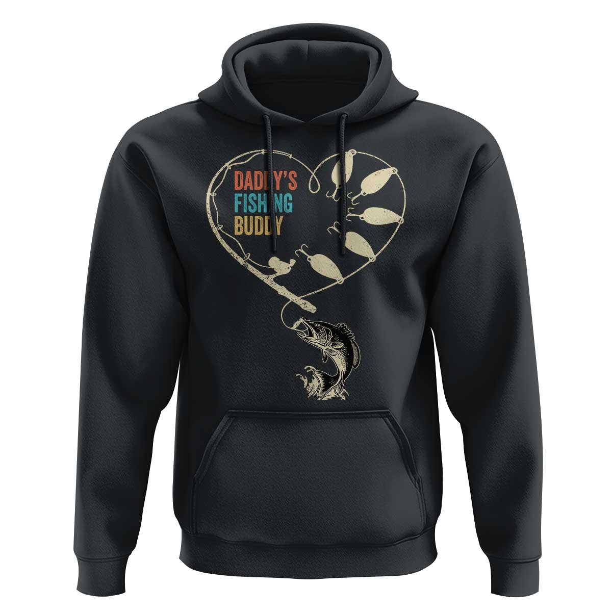 Funny Daddy's Fishing Buddy Hoodie Fisherman Dad Son Daughter
