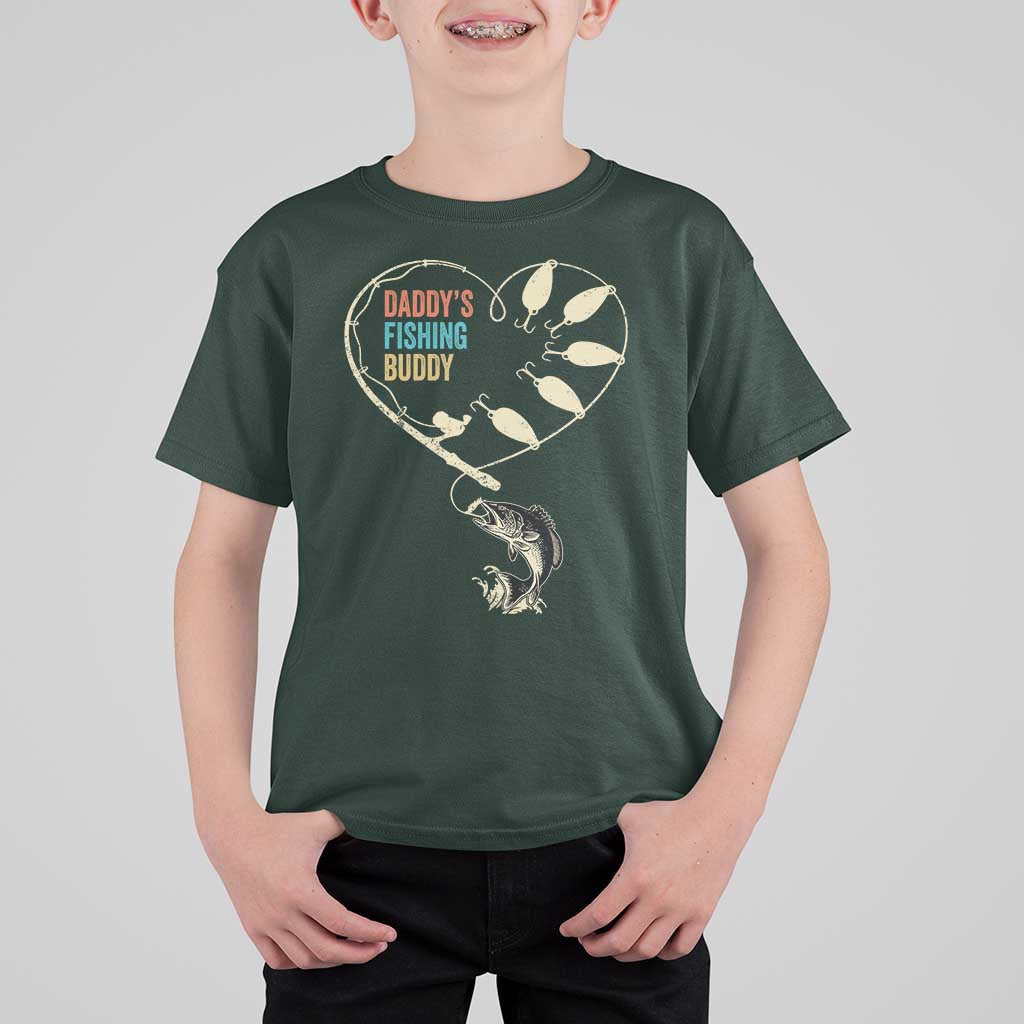 Funny Daddy's Fishing Buddy T Shirt For Kid Fisherman Dad Son Daughter