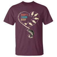 Funny Daddy's Fishing Buddy T Shirt Fisherman Dad Son Daughter