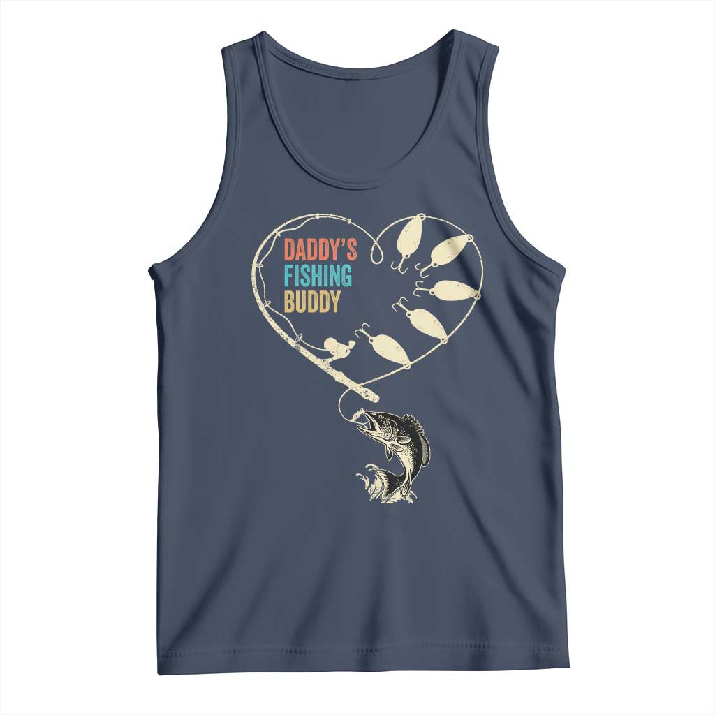 Funny Daddy's Fishing Buddy Tank Top Fisherman Dad Son Daughter