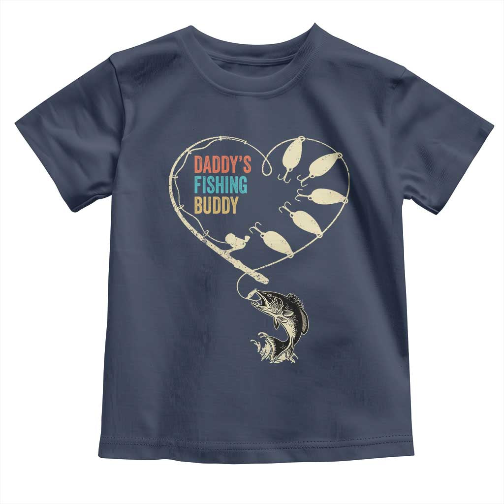 Funny Daddy's Fishing Buddy Toddler T Shirt Fisherman Dad Son Daughter