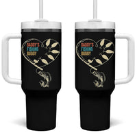 Funny Daddys Fishing Buddy Tumbler With Handle Fisherman Dad Son Daughter