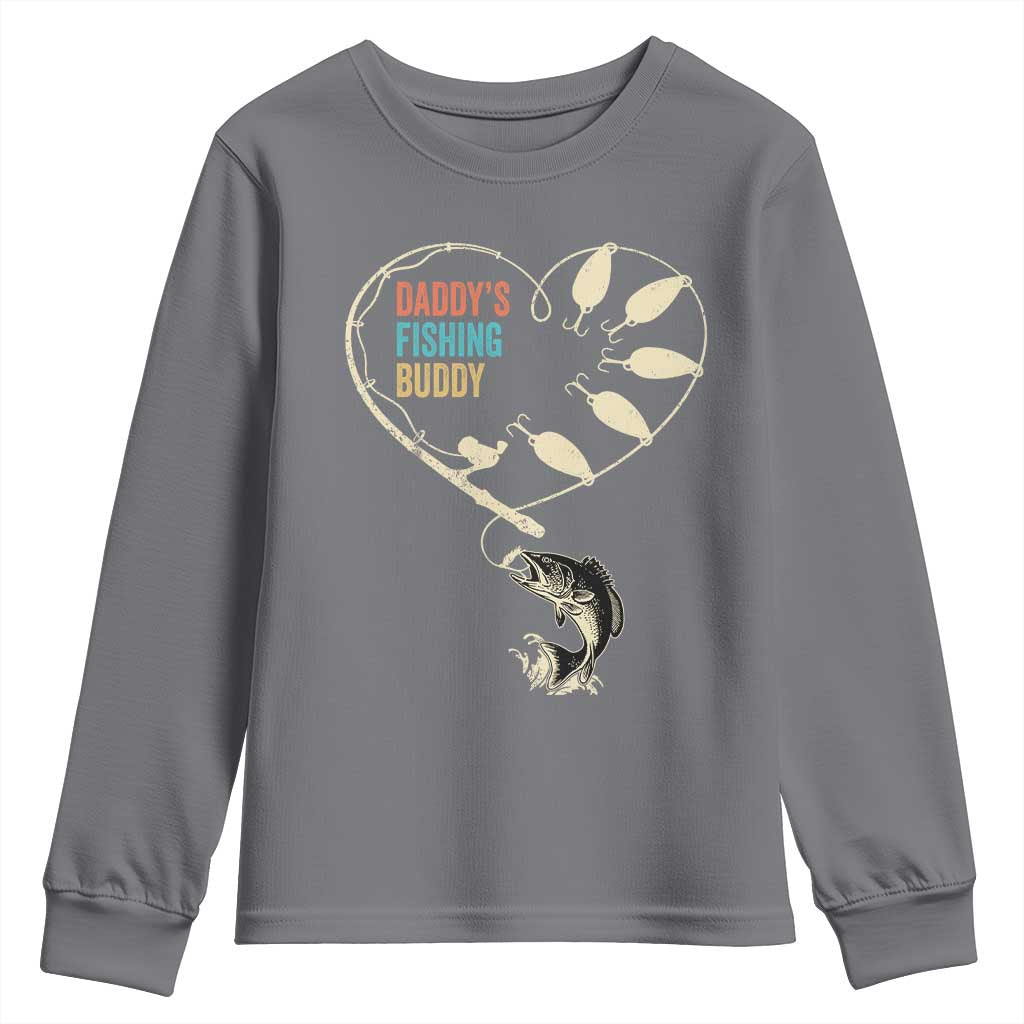 Funny Daddy's Fishing Buddy Youth Sweatshirt Fisherman Dad Son Daughter