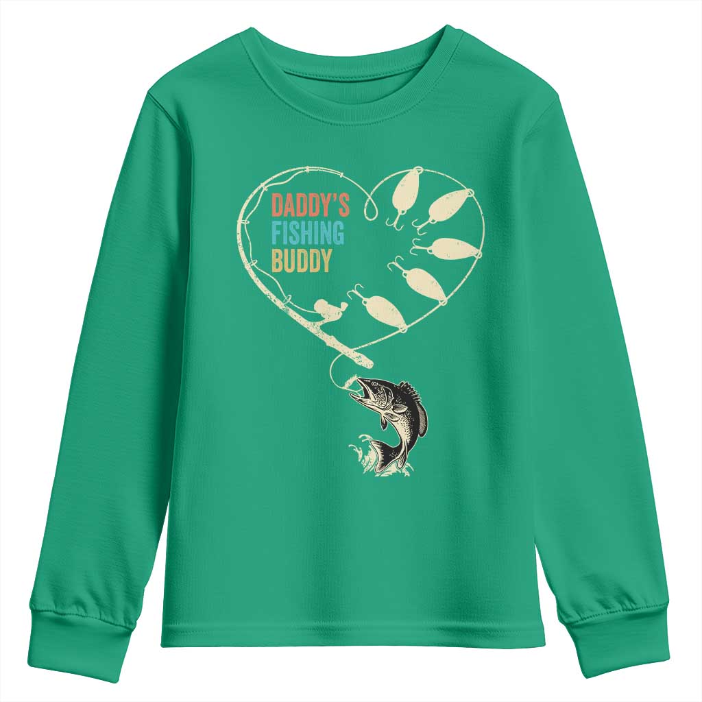 Funny Daddy's Fishing Buddy Youth Sweatshirt Fisherman Dad Son Daughter