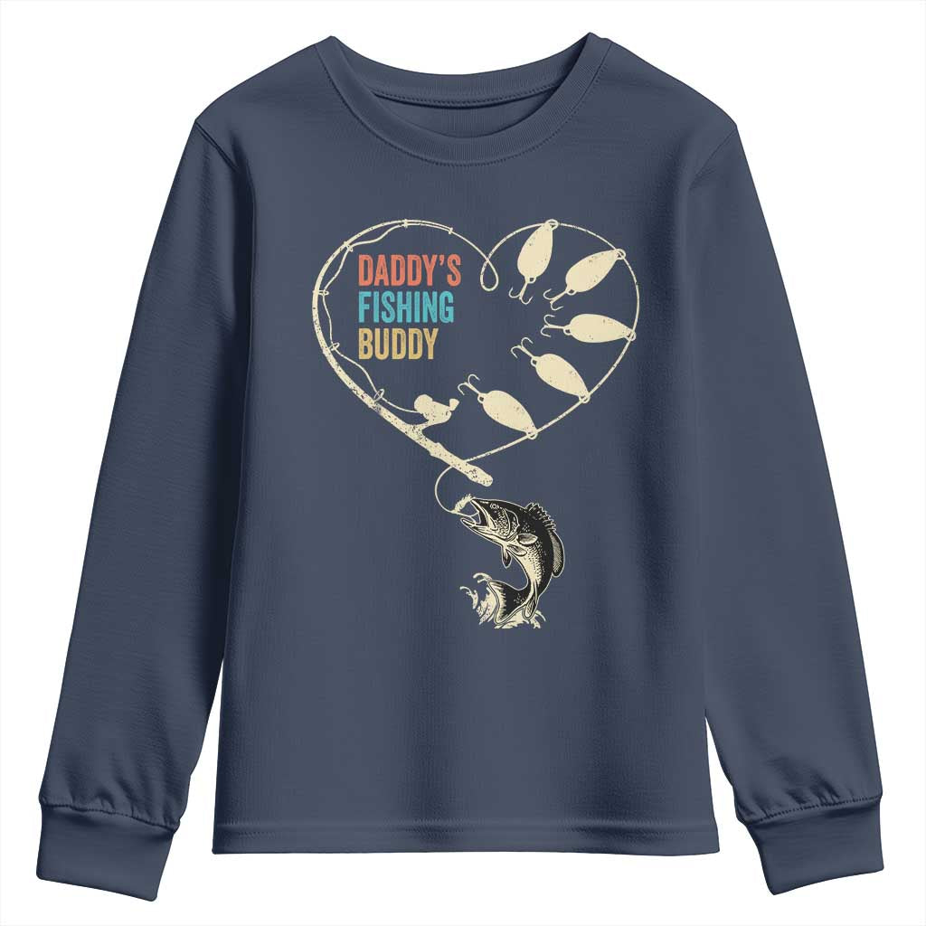 Funny Daddy's Fishing Buddy Youth Sweatshirt Fisherman Dad Son Daughter