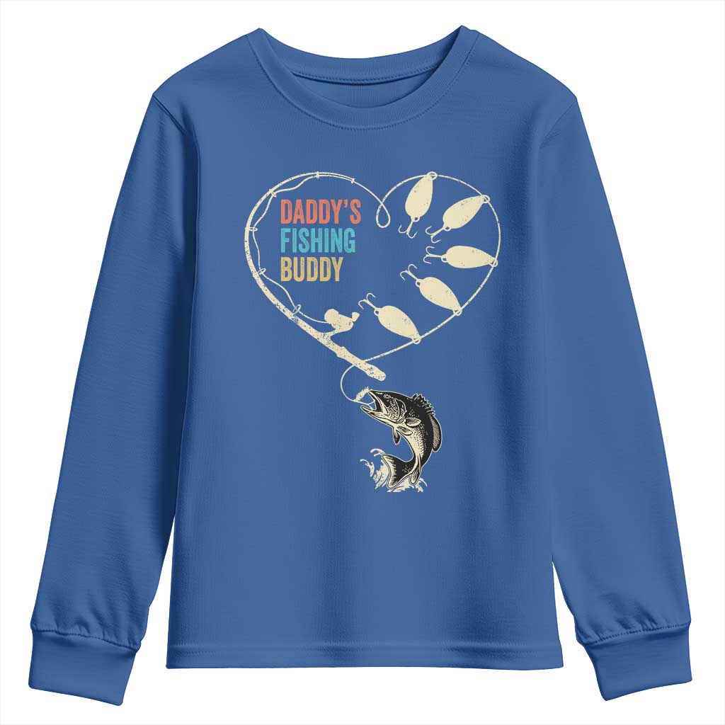 Funny Daddy's Fishing Buddy Youth Sweatshirt Fisherman Dad Son Daughter
