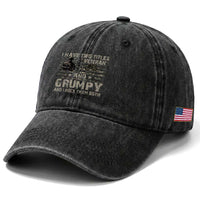 I Have Two Titles Veteran And Grumpy And I Rock Them Both Washed Cotton Baseball Cap