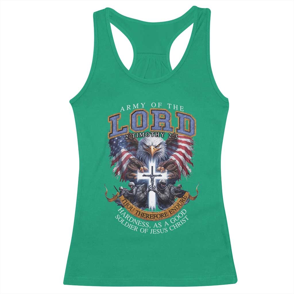 Christian Soldier Racerback Tank Top Army Of The Lord Thou Therefore Endure Hardness As A Good Soldier