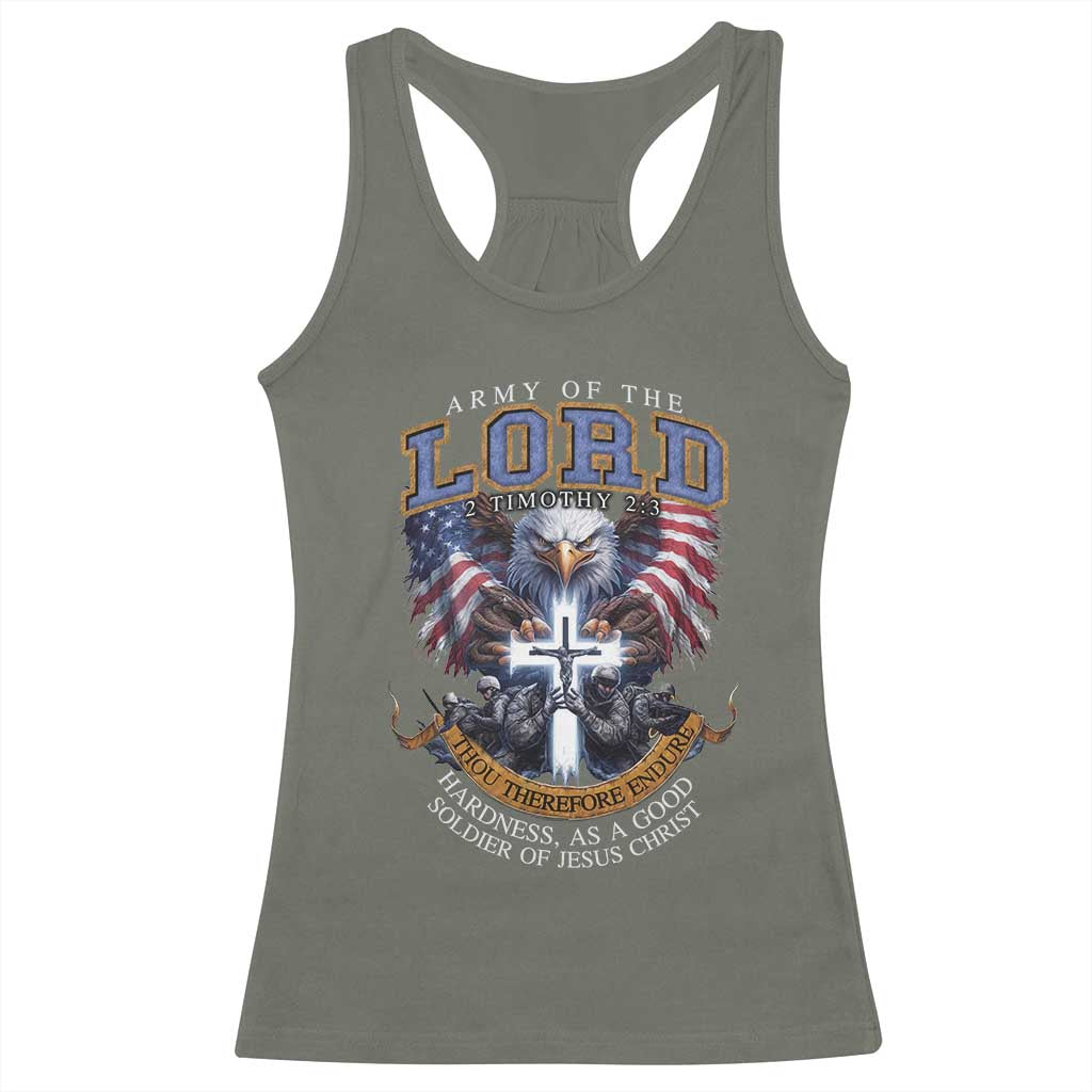 Christian Soldier Racerback Tank Top Army Of The Lord Thou Therefore Endure Hardness As A Good Soldier