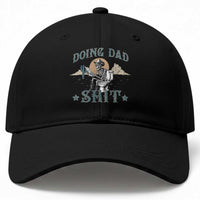 Funny Western Father Doing Dad Shit Baseball Cap Cowboy Skeleton Toilet Dad Jokes Father's Day