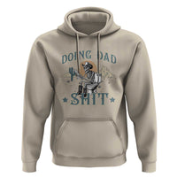Funny Western Father Doing Dad Shit Hoodie Cowboy Skeleton Toilet Dad Jokes Father's Day