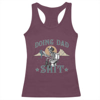 Funny Western Father Doing Dad Shit Racerback Tank Top Cowboy Skeleton Toilet Dad Jokes Father's Day