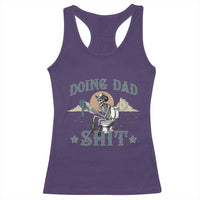 Funny Western Father Doing Dad Shit Racerback Tank Top Cowboy Skeleton Toilet Dad Jokes Father's Day