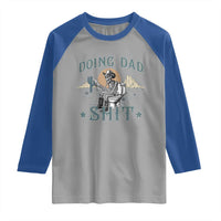 Funny Western Father Doing Dad Shit Raglan Shirt Cowboy Skeleton Toilet Dad Jokes Father's Day