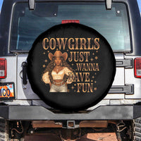 Funny African American Cowgirl Spare Tire Cover Cowgirls Just Wanna Have Fun Western