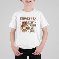 Funny African American Cowgirl T Shirt For Kid Cowgirls Just Wanna Have Fun Western