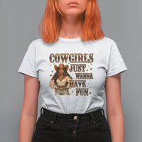 Funny African American Cowgirl T Shirt For Women Cowgirls Just Wanna Have Fun Western