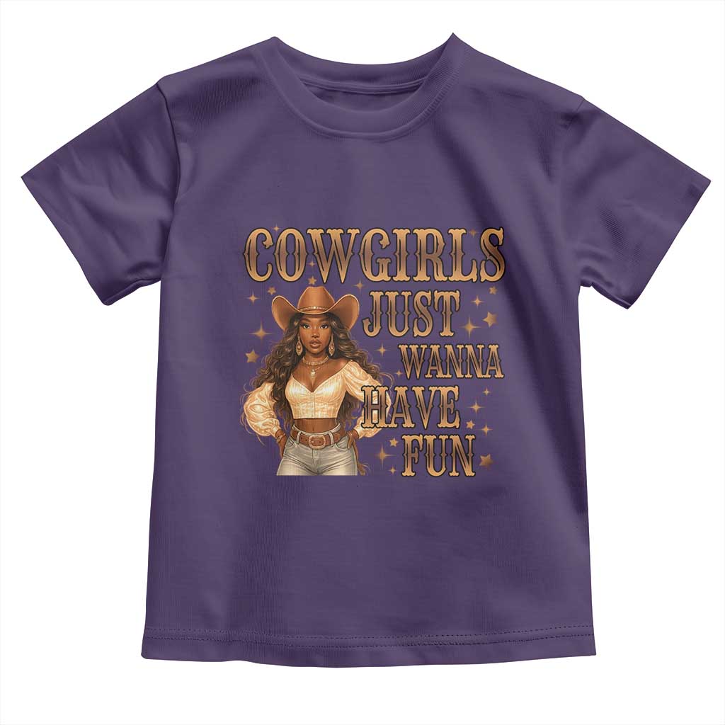 Funny African American Cowgirl Toddler T Shirt Cowgirls Just Wanna Have Fun Western