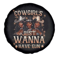 Funny Black African American Cowgirl Spare Tire Cover Cowgirls Just Wanna Have Fun