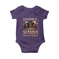 Funny Black African American Cowgirl Baby Onesie Cowgirls Just Wanna Have Fun