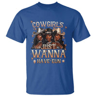 Funny Black African American Cowgirl T Shirt Cowgirls Just Wanna Have Fun