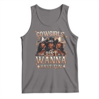 Funny Black African American Cowgirl Tank Top Cowgirls Just Wanna Have Fun