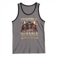 Funny Black African American Cowgirl Tank Top Cowgirls Just Wanna Have Fun