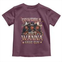 Funny Black African American Cowgirl Toddler T Shirt Cowgirls Just Wanna Have Fun