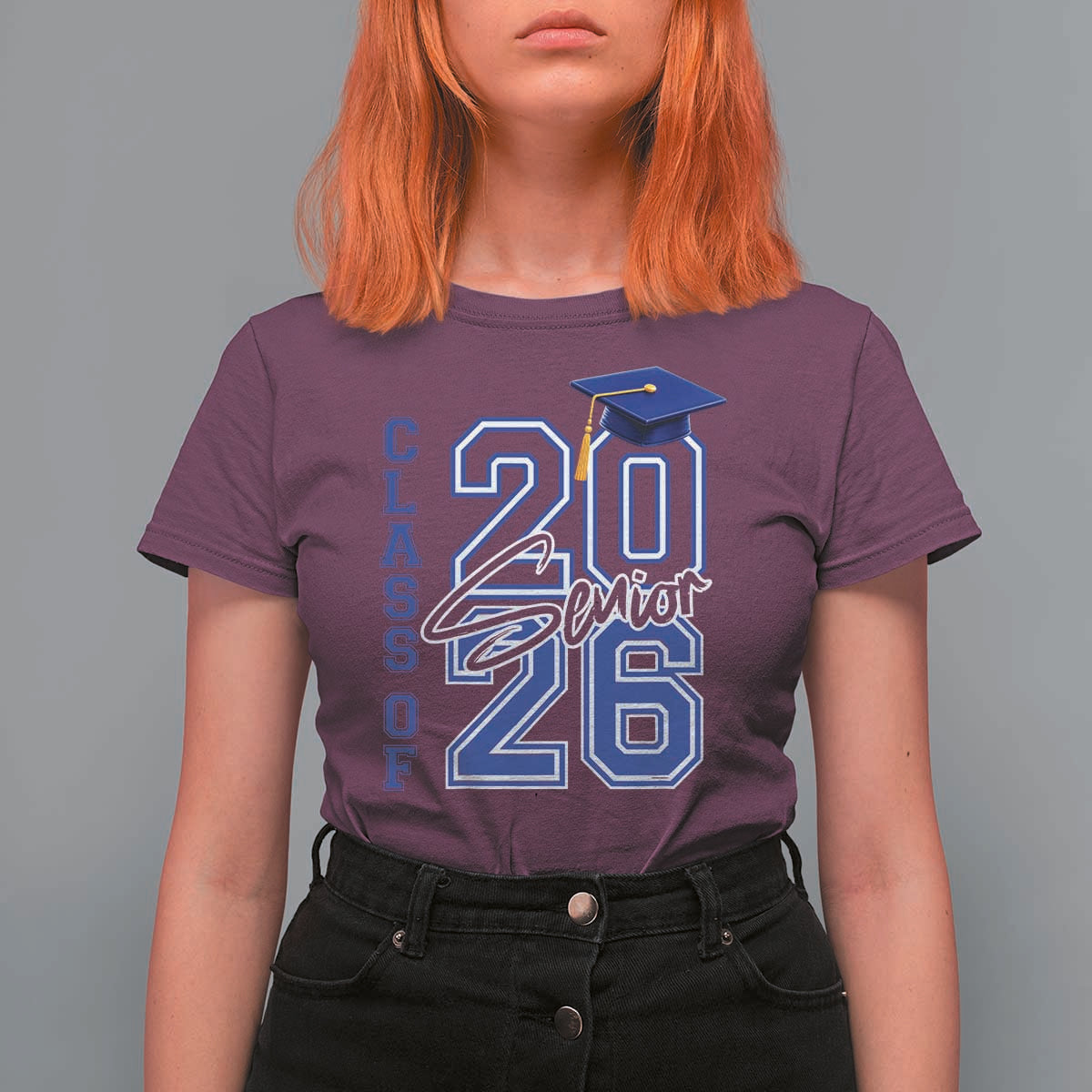 Class of 2026 Senior T Shirt For Women School Graduation 26