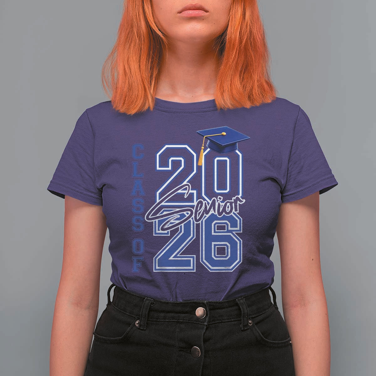 Class of 2026 Senior T Shirt For Women School Graduation 26