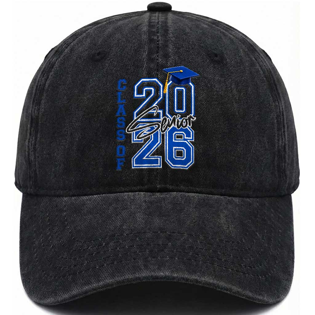 Class of 2026 Senior Washed Cotton Baseball Cap School Graduation 26