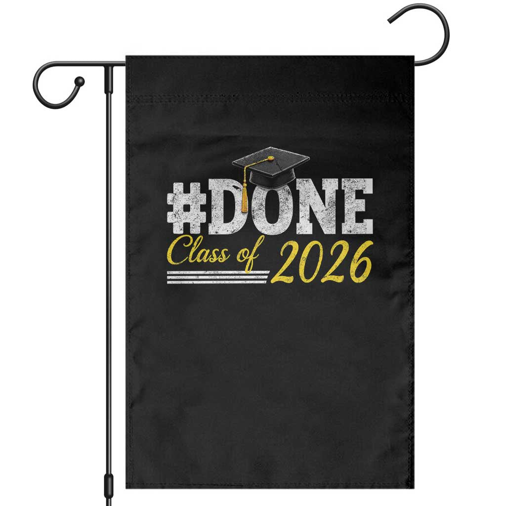 Done Class of 2026 Graduation Garden Flag Mortarboard Graphic